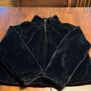 a new day Black Plush Zip-Front Fleece Jacket